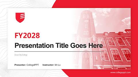 Grove City College Academic Presentation/Research Findings Report PPT Template