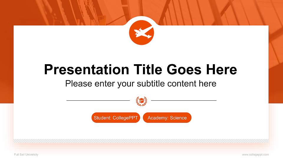 Full Sail University National Scholarship Defense PPT Template16:9 ratio PPT effect preview image