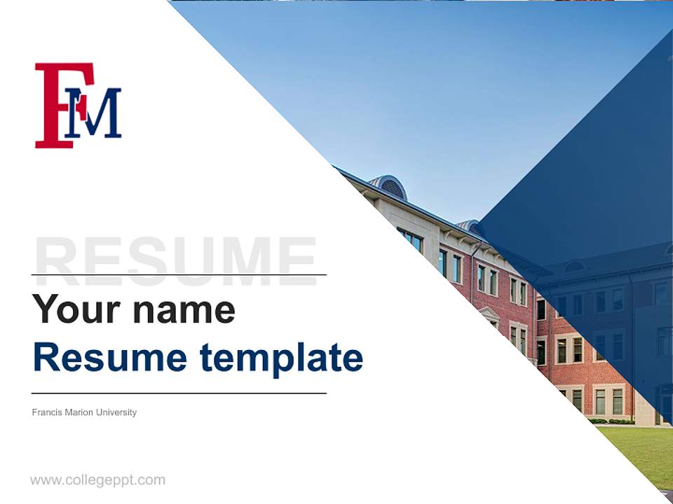 Francis Marion University Resume PPT Template4:3 ratio PPT effect preview image5