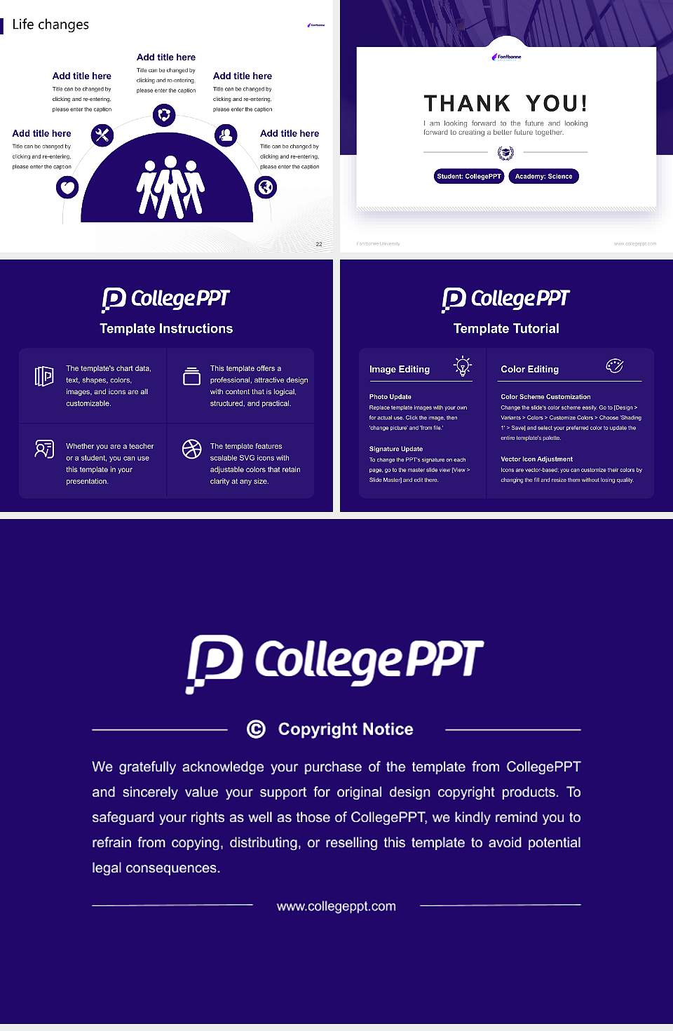 Fontbonne University National Scholarship Defense PPT Template4:3 ratio PPT effect preview image4