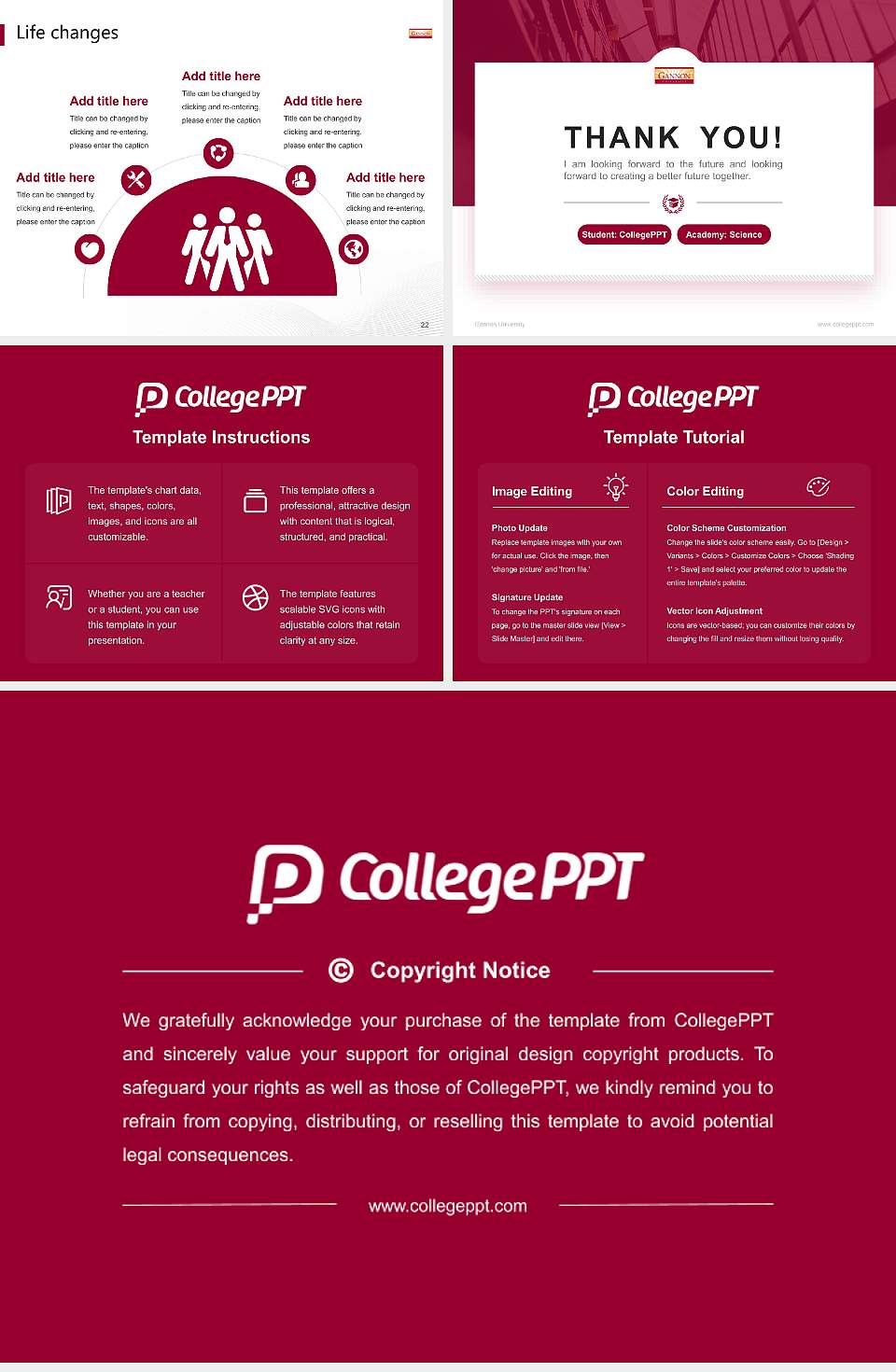 Gannon University National Scholarship Defense PPT Template4:3 ratio PPT effect preview image4