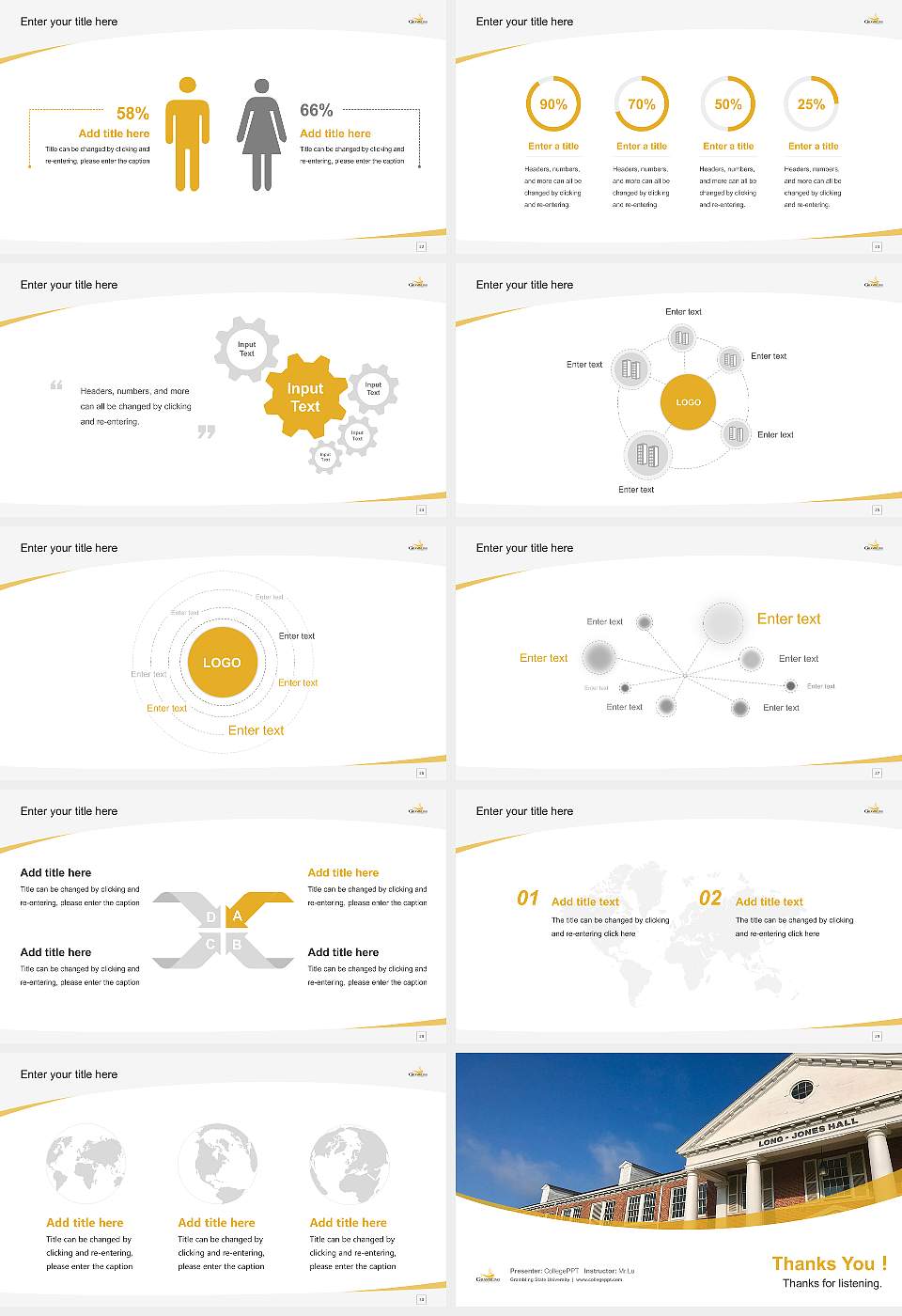 Grambling State University Course/Courseware Creation PPT Template16:9 ratio PPT effect preview image4
