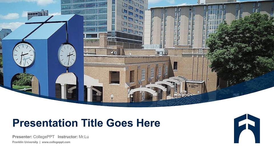 Franklin University Course/Courseware Creation PPT Template16:9 ratio PPT effect preview image