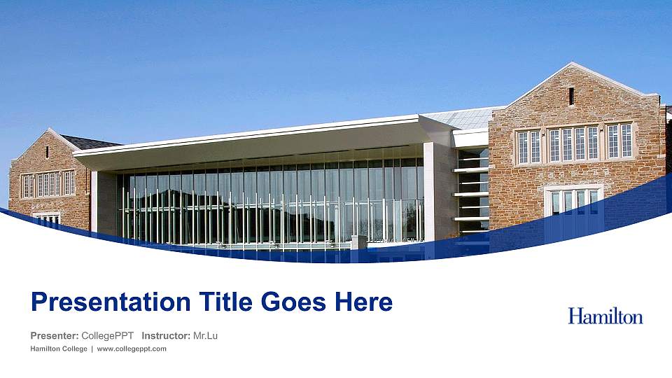 Hamilton College Course/Courseware Creation PPT Template16:9 ratio PPT effect preview image