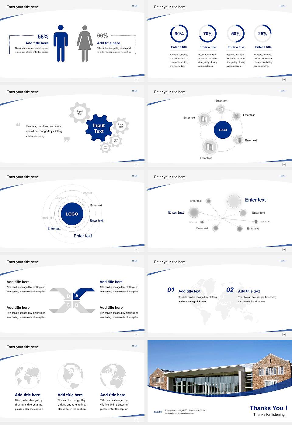 Hamilton College Course/Courseware Creation PPT Template16:9 ratio PPT effect preview image4