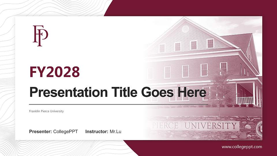 Franklin Pierce University Academic Presentation/Research Findings Report PPT Template16:9 ratio PPT effect preview image