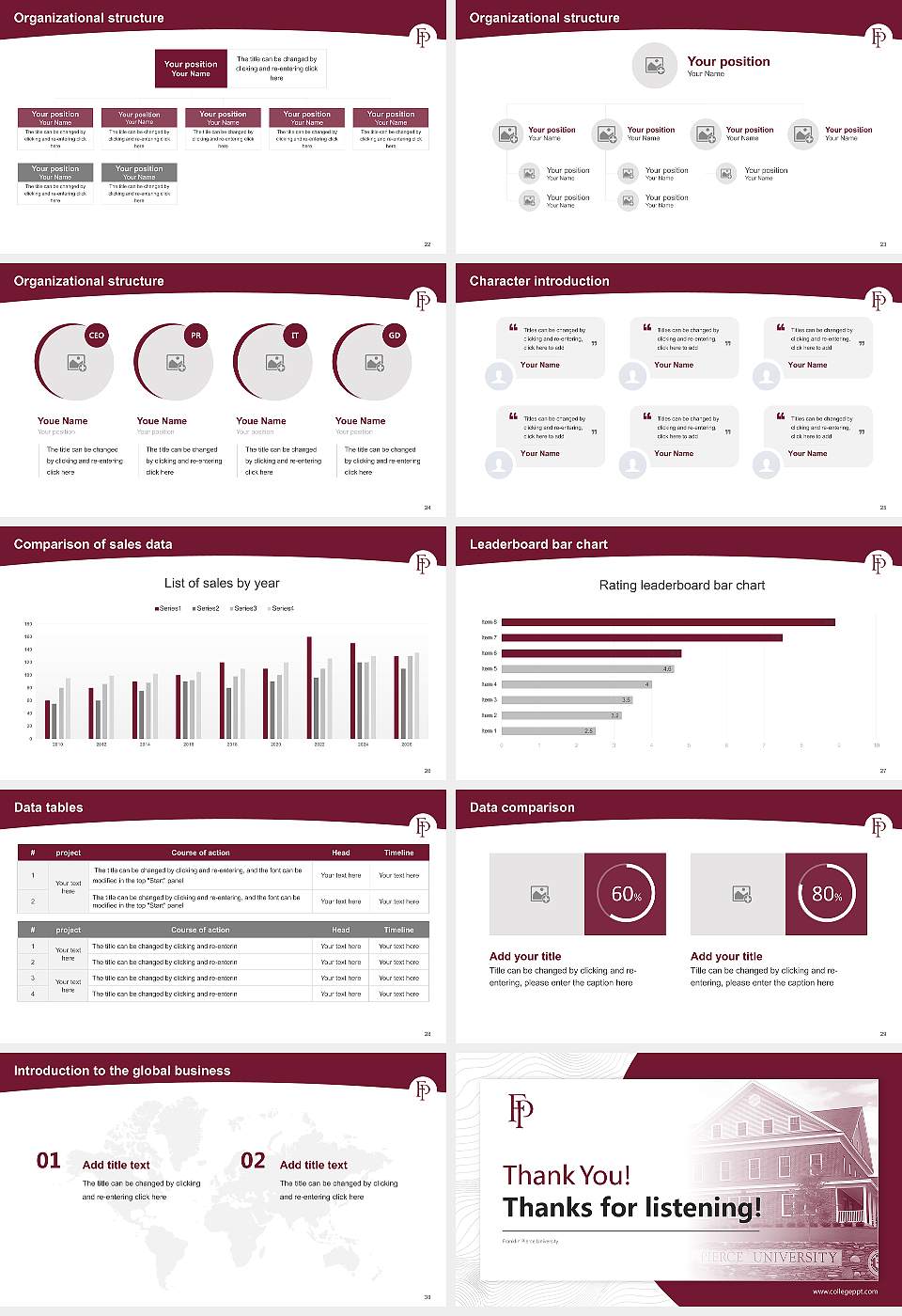 Franklin Pierce University Academic Presentation/Research Findings Report PPT Template16:9 ratio PPT effect preview image4