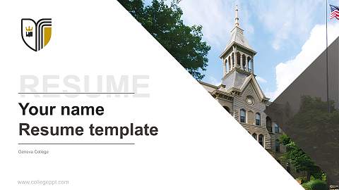 Geneva College Resume PPT Template