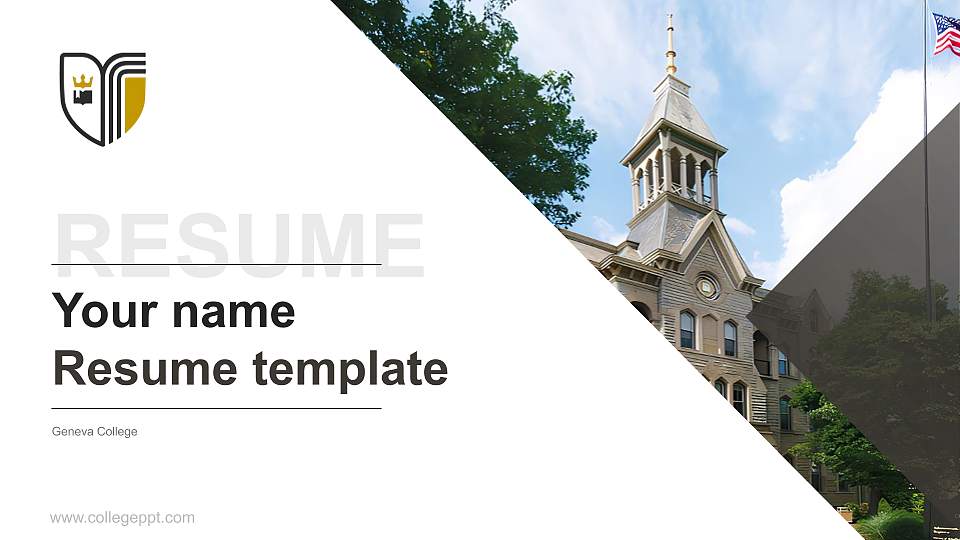 Geneva College Resume PPT Template16:9 ratio PPT effect preview image