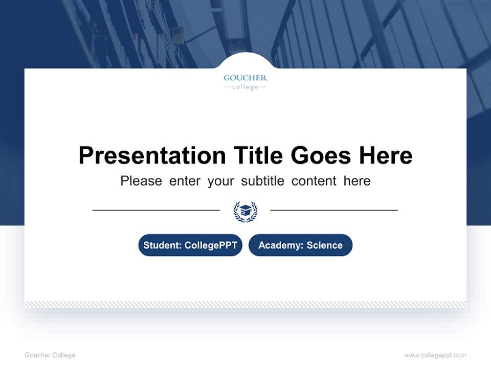 Goucher College National Scholarship Defense PPT Template4:3 ratio PPT effect preview image4