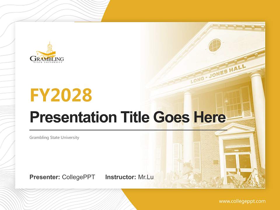 Grambling State University Academic Presentation/Research Findings Report PPT Template4:3 ratio PPT effect preview image5