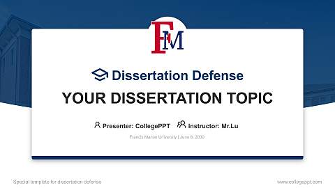 Francis Marion University Graduation Thesis Defense PPT Template