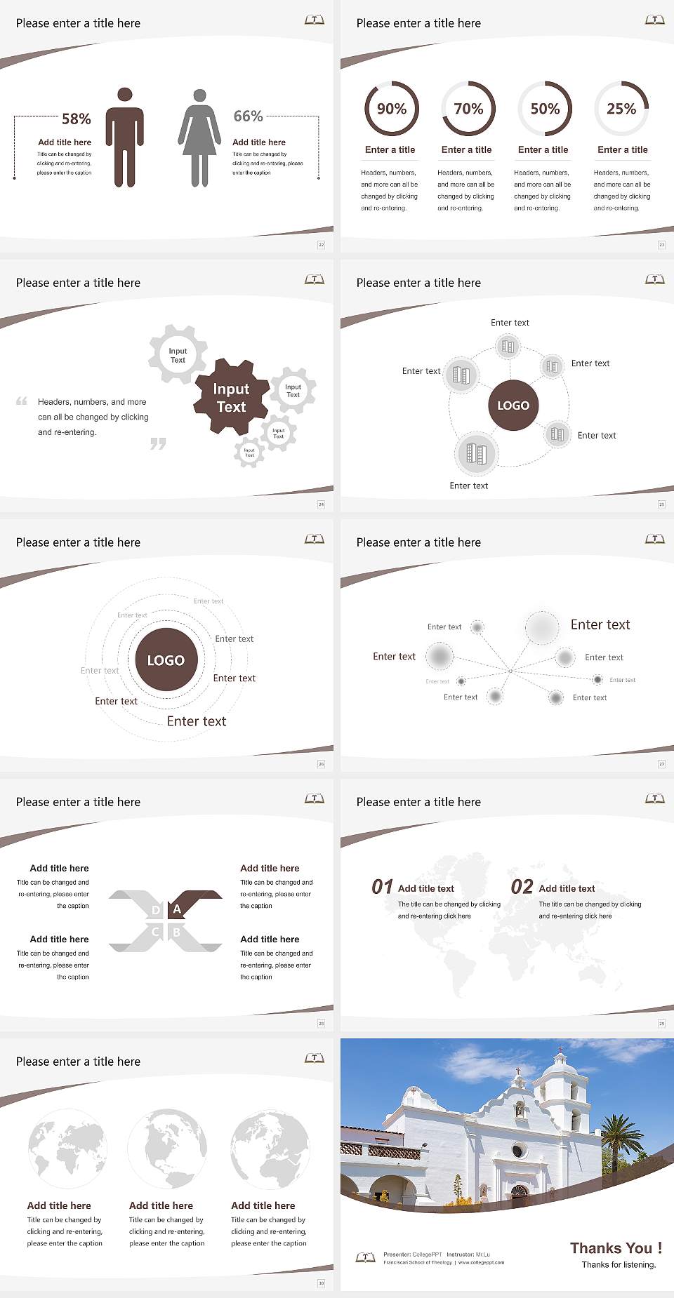 Franciscan School of Theology Course/Courseware Creation PPT Template4:3 ratio PPT effect preview image4