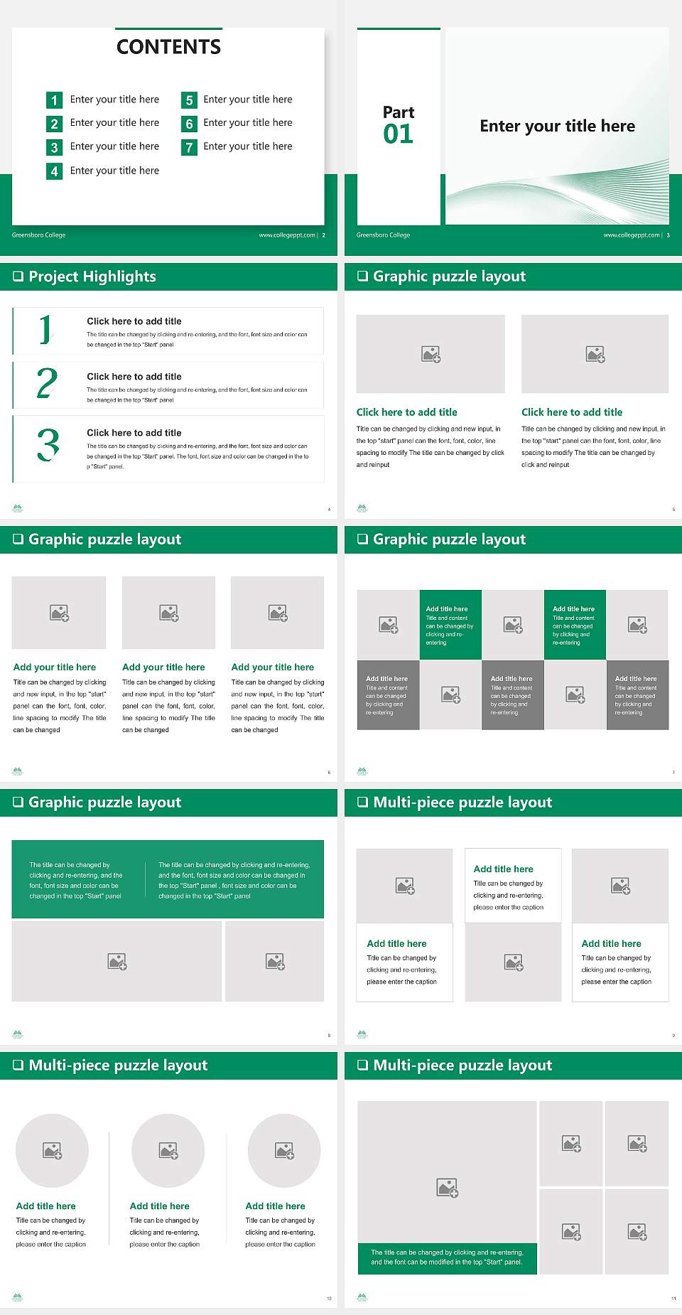 Greensboro College General Purpose PPT Template4:3 ratio PPT effect preview image2