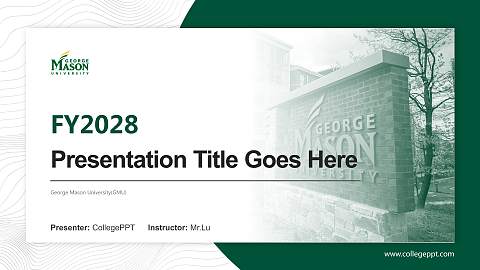 George Mason University(GMU) Academic Presentation/Research Findings Report PPT Template