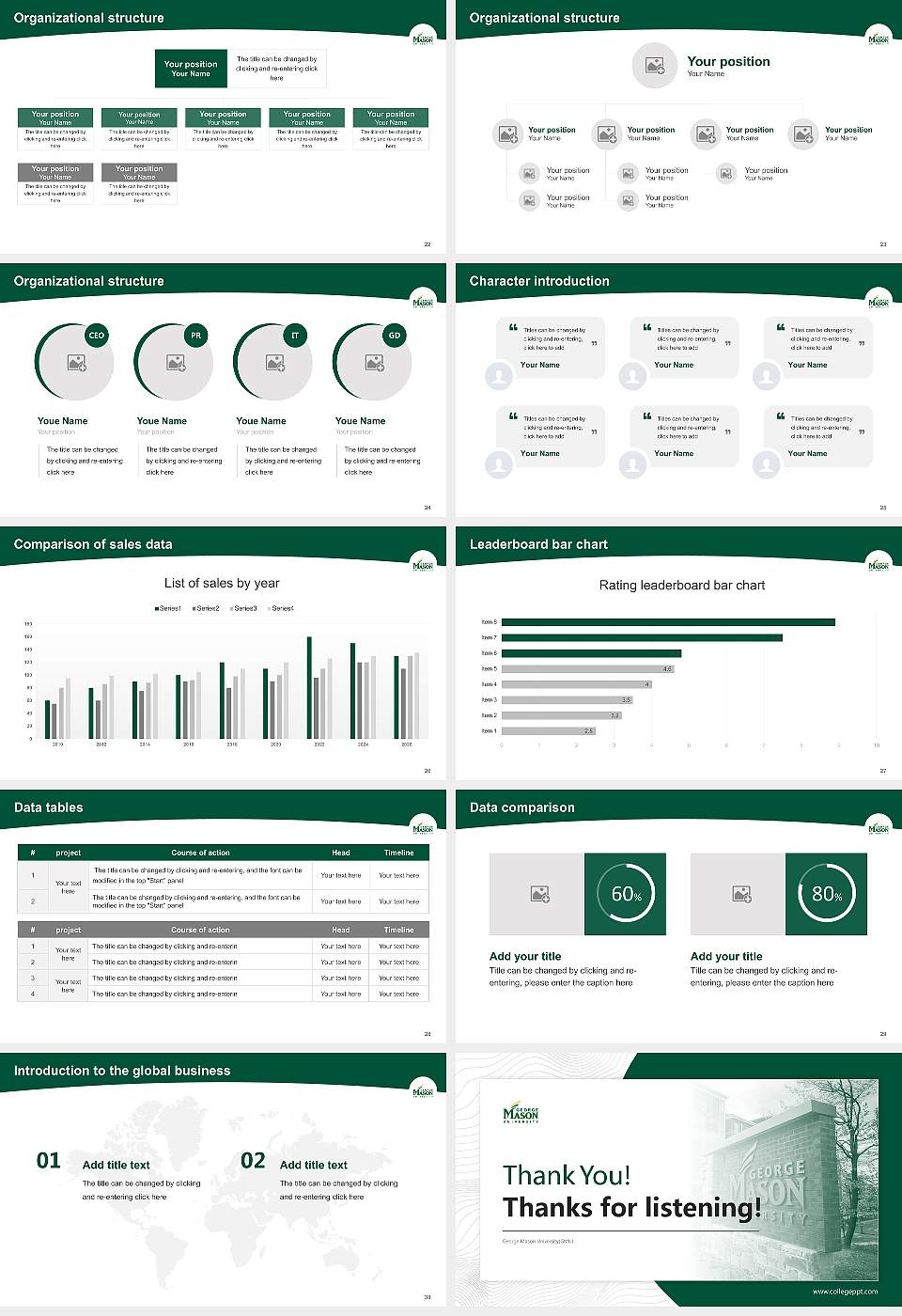 George Mason University(GMU) Academic Presentation/Research Findings Report PPT Template16:9 ratio PPT effect preview image4