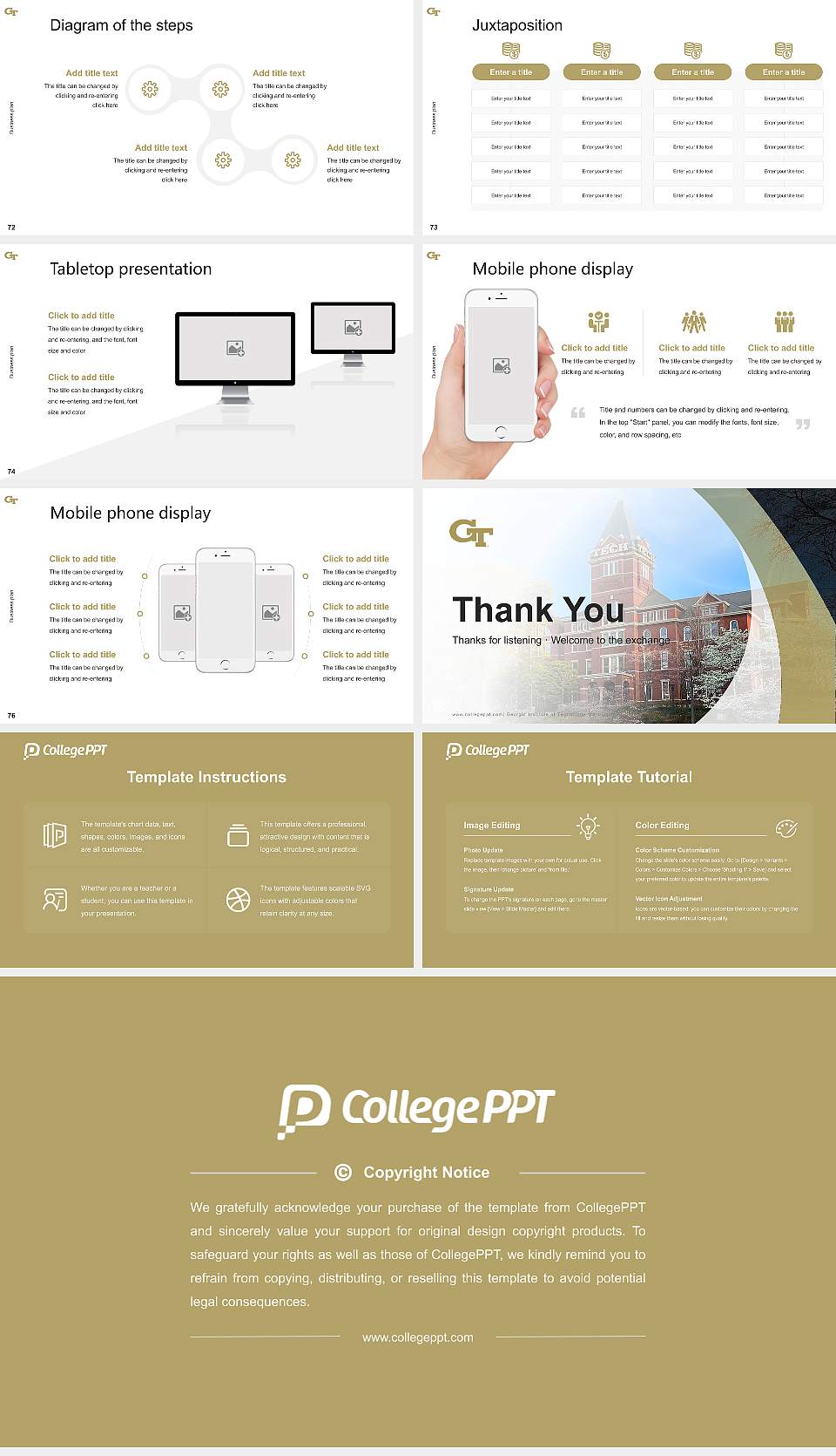 Georgia Institute of Technology-Main Campus Competition/Entrepreneurship Contest PPT Template16:9 ratio PPT effect preview image9