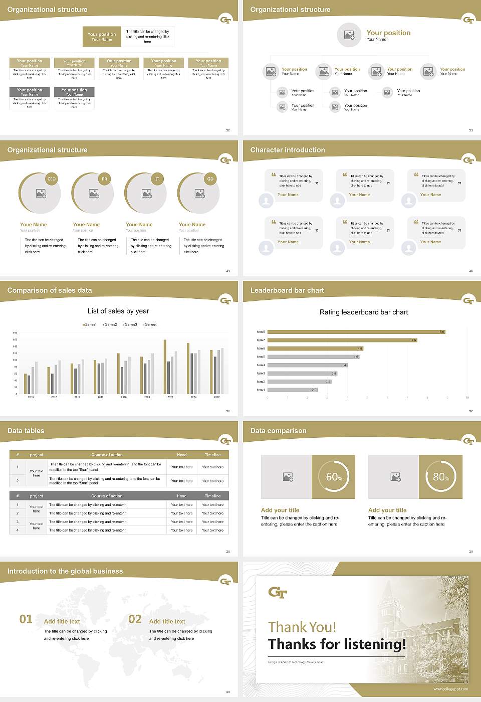 Georgia Institute of Technology-Main Campus Academic Presentation/Research Findings Report PPT Template16:9 ratio PPT effect preview image4