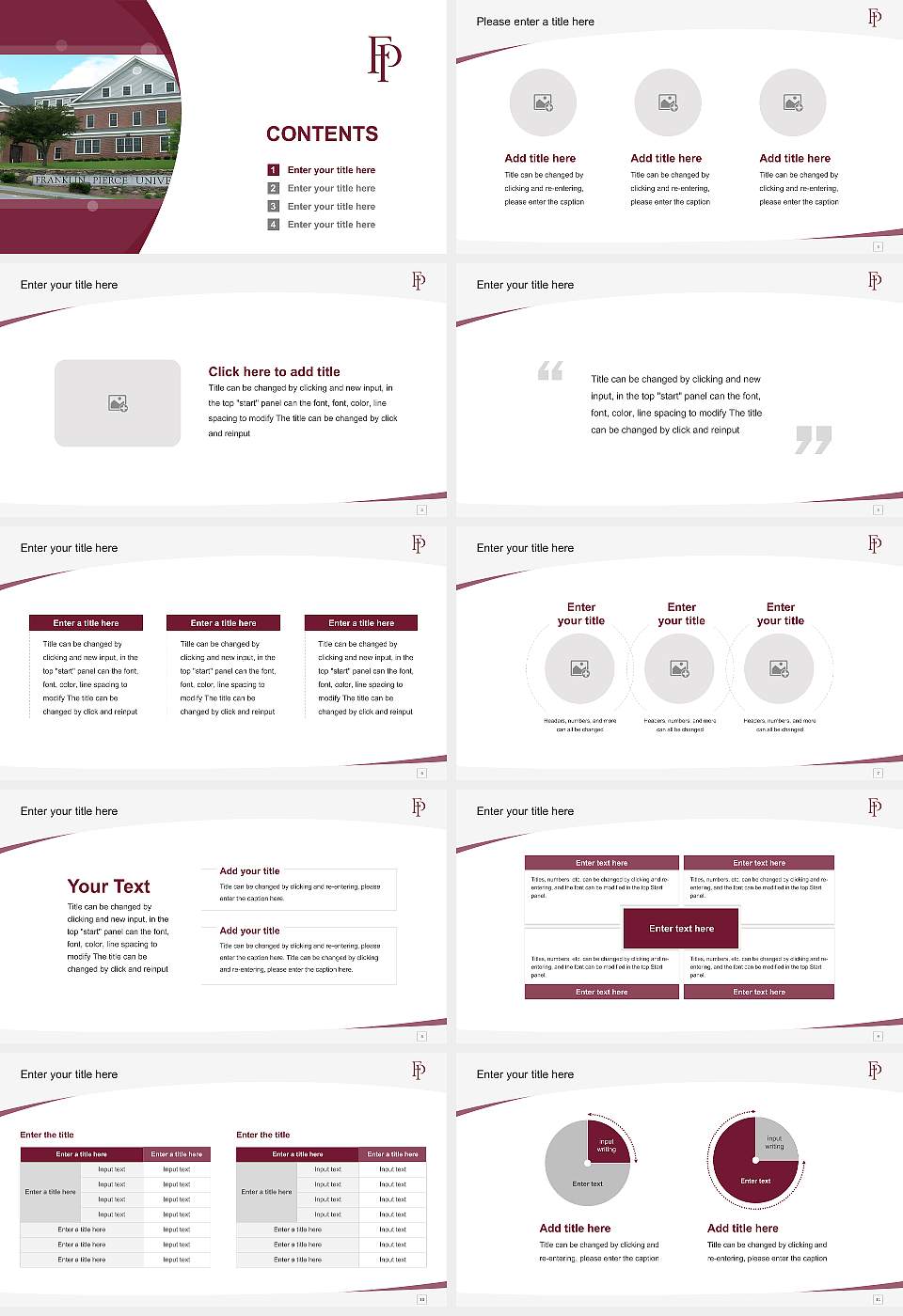 Franklin Pierce University Course/Courseware Creation PPT Template16:9 ratio PPT effect preview image2