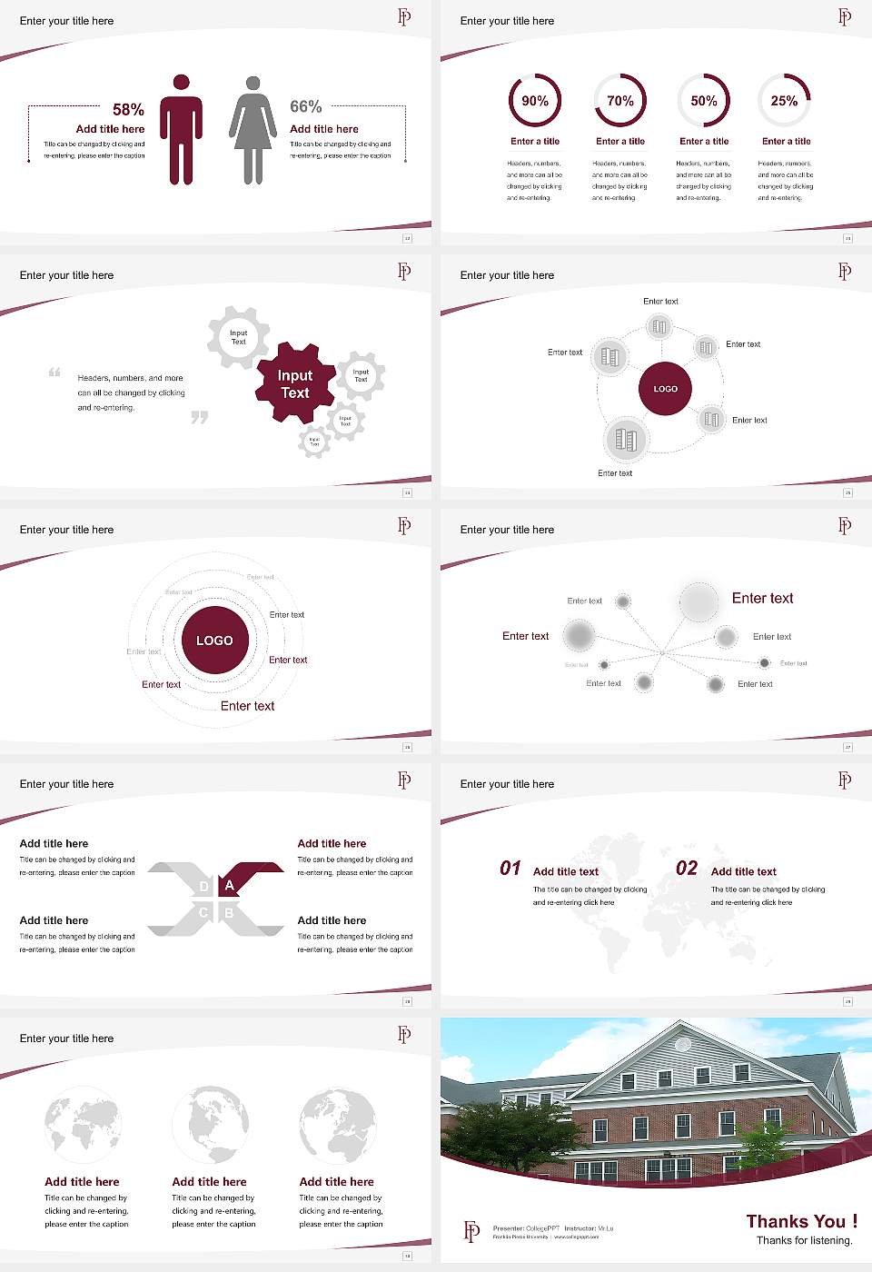 Franklin Pierce University Course/Courseware Creation PPT Template16:9 ratio PPT effect preview image4