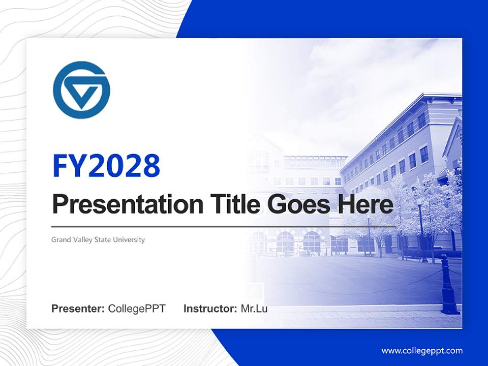 Grand Valley State University Academic Presentation/Research Findings Report PPT Template4:3 ratio PPT effect preview image5