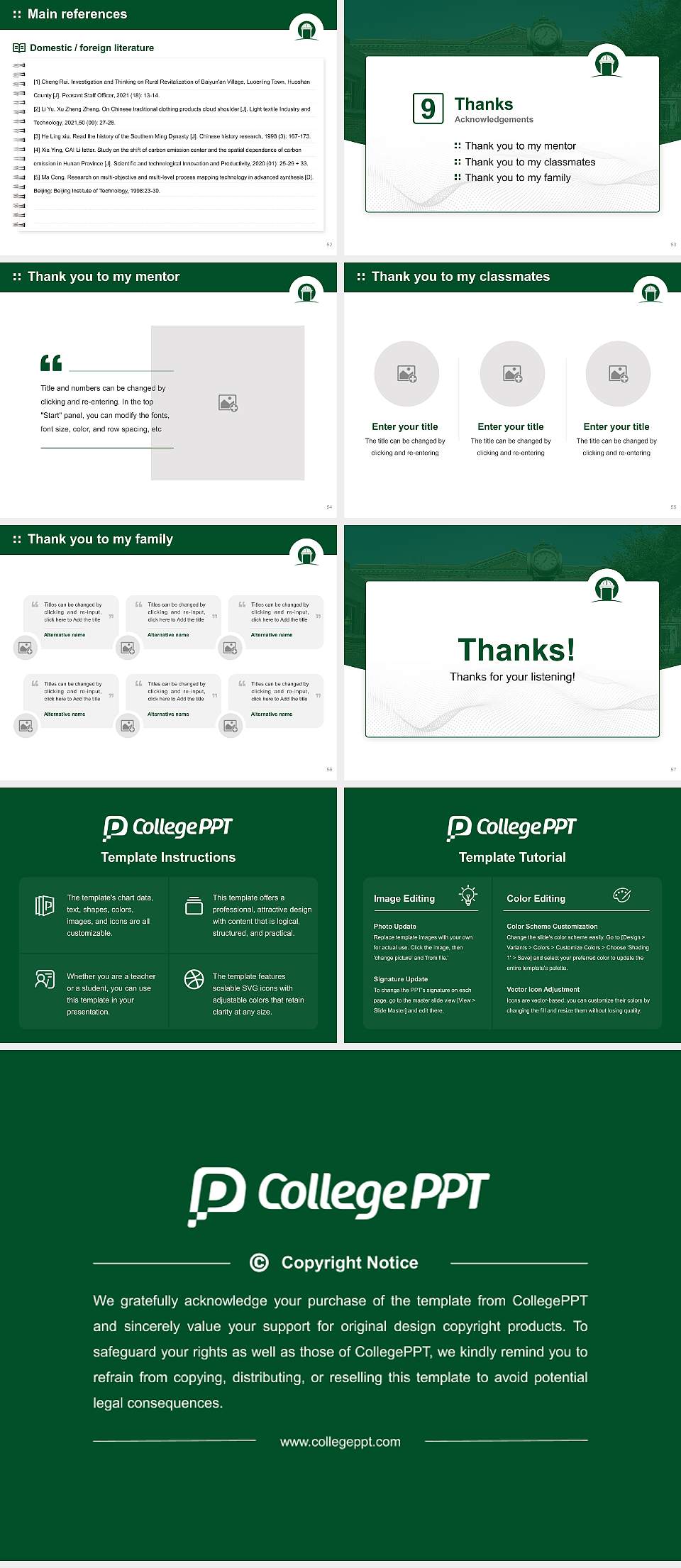 Georgia College & State University Graduation Thesis Defense PPT Template4:3 ratio PPT effect preview image7
