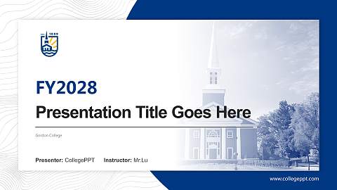 Gordon College Academic Presentation/Research Findings Report PPT Template
