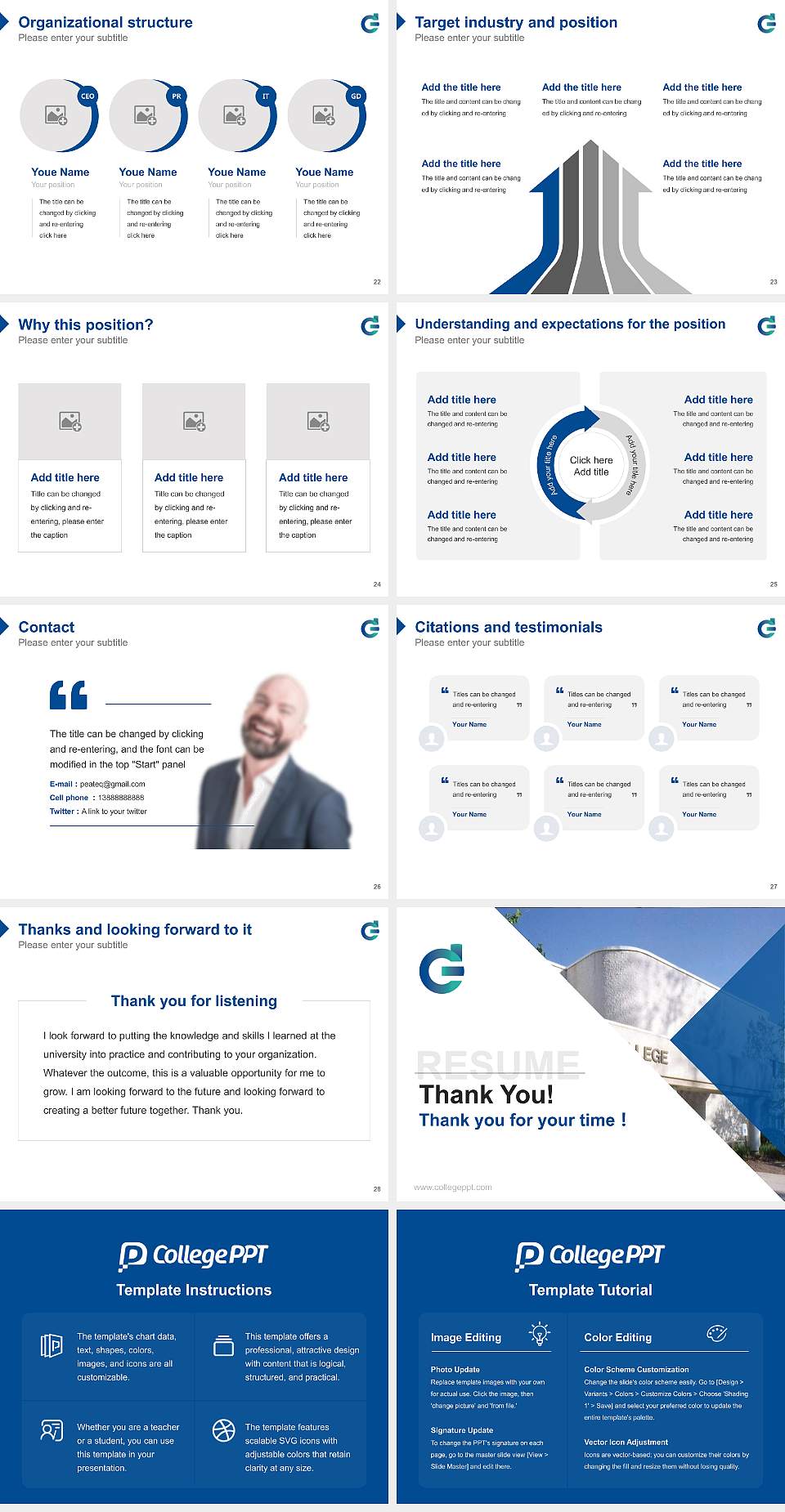 Gratz College Resume PPT Template4:3 ratio PPT effect preview image4