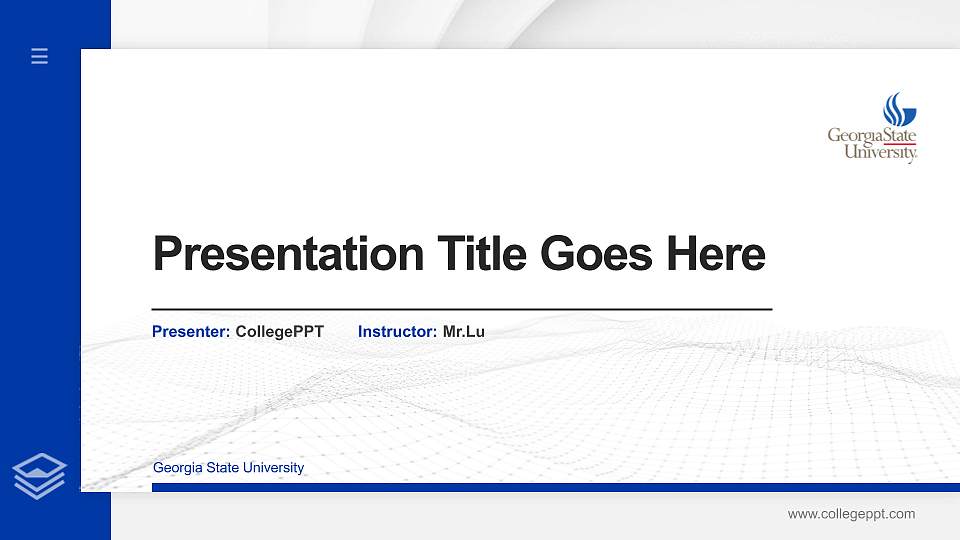 Georgia State University Thesis Proposal/Graduation Defense PPT Template16:9 ratio PPT effect preview image