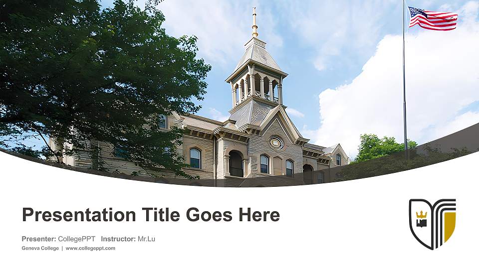Geneva College Course/Courseware Creation PPT Template16:9 ratio PPT effect preview image