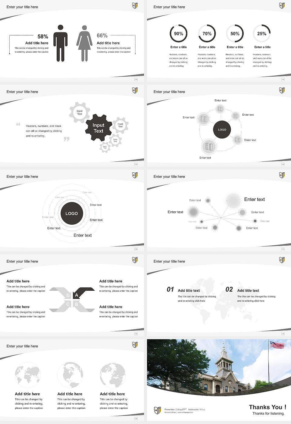 Geneva College Course/Courseware Creation PPT Template16:9 ratio PPT effect preview image4