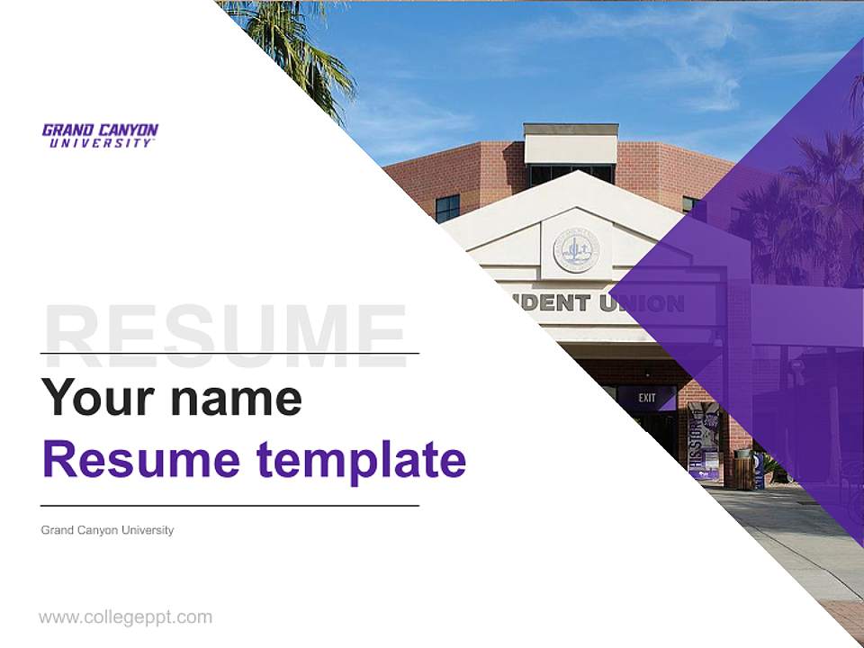 Grand Canyon University Resume PPT Template4:3 ratio PPT effect preview image5
