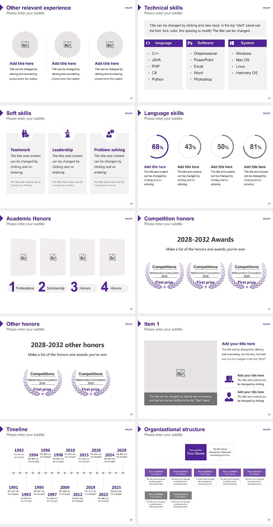 Grand Canyon University Resume PPT Template4:3 ratio PPT effect preview image3