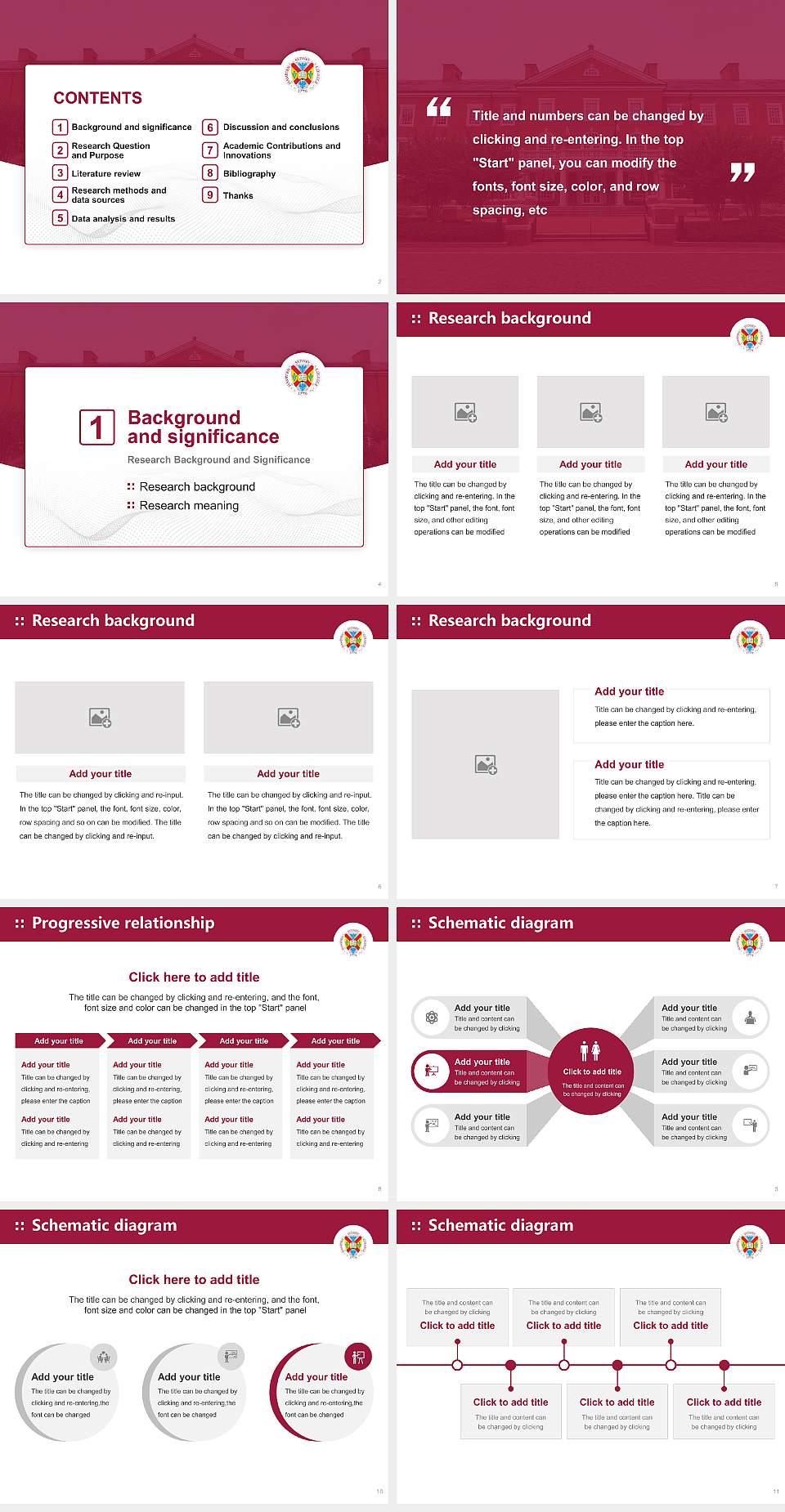 Hampden-Sydney College Graduation Thesis Defense PPT Template4:3 ratio PPT effect preview image2