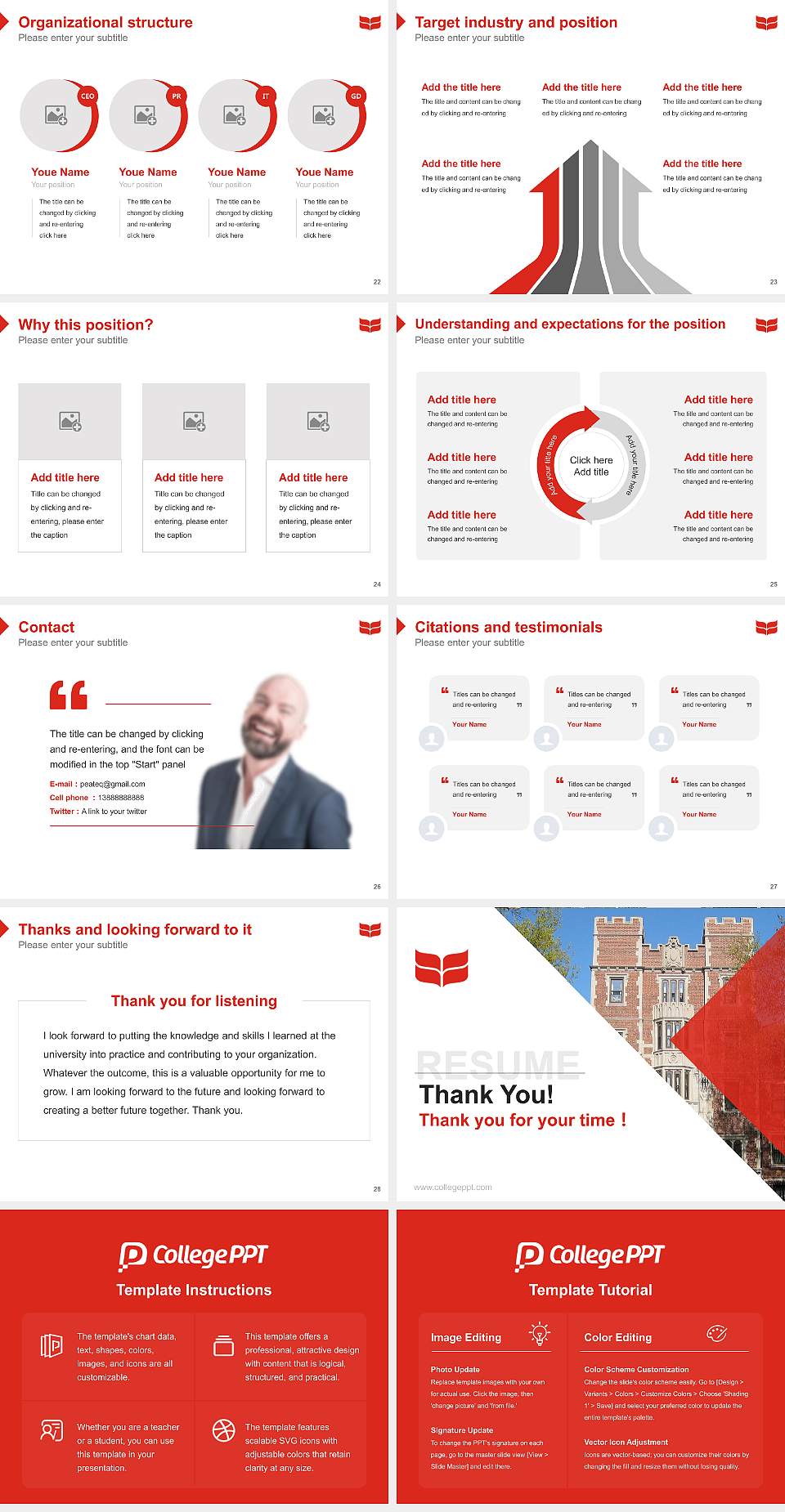 Grinnell College Resume PPT Template4:3 ratio PPT effect preview image4
