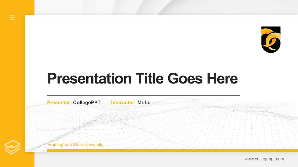 Framingham State University Thesis Proposal/Graduation Defense PPT Template16:9 ratio PPT effect preview image