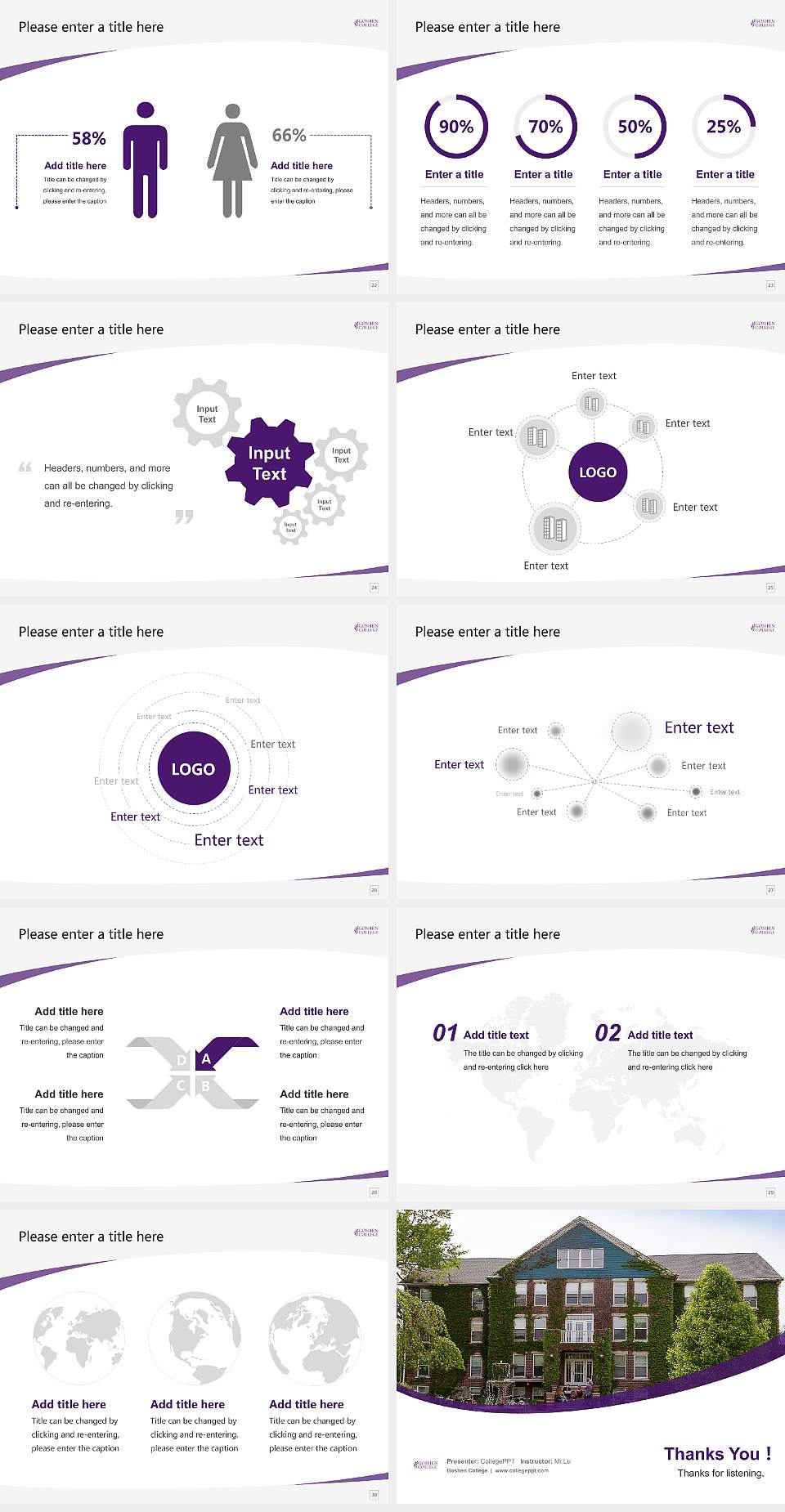 Goshen College Course/Courseware Creation PPT Template4:3 ratio PPT effect preview image4