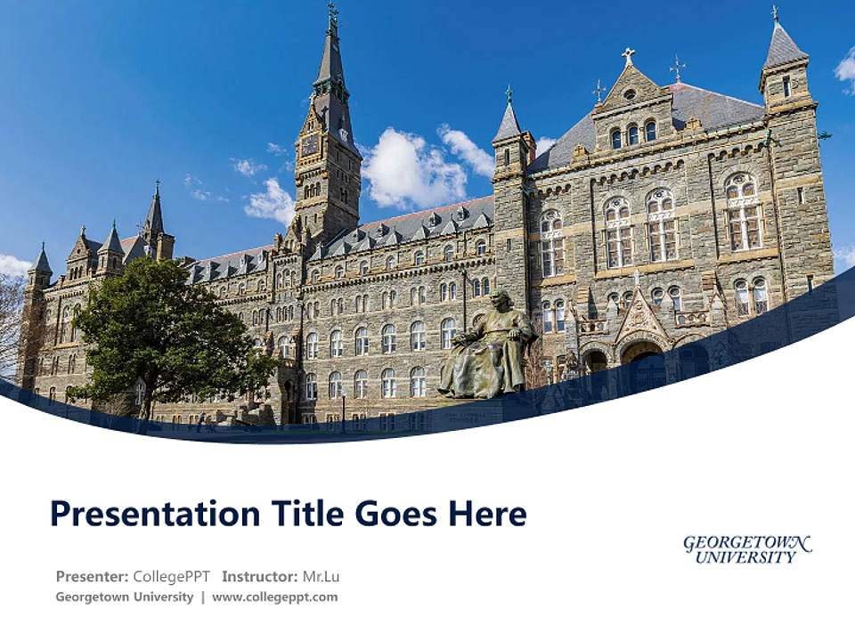 Georgetown University Course/Courseware Creation PPT Template4:3 ratio PPT effect preview image5