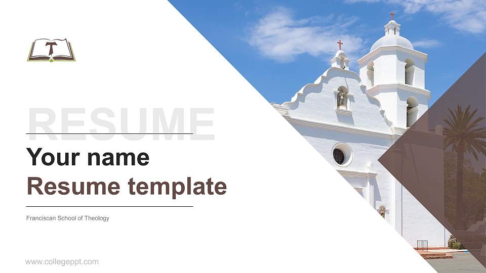 Franciscan School of Theology Resume PPT Template16:9 ratio PPT effect preview image