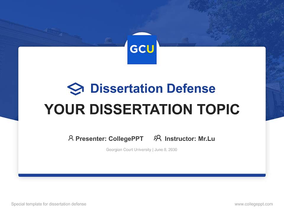 Georgian Court University Graduation Thesis Defense PPT Template4:3 ratio PPT effect preview image7