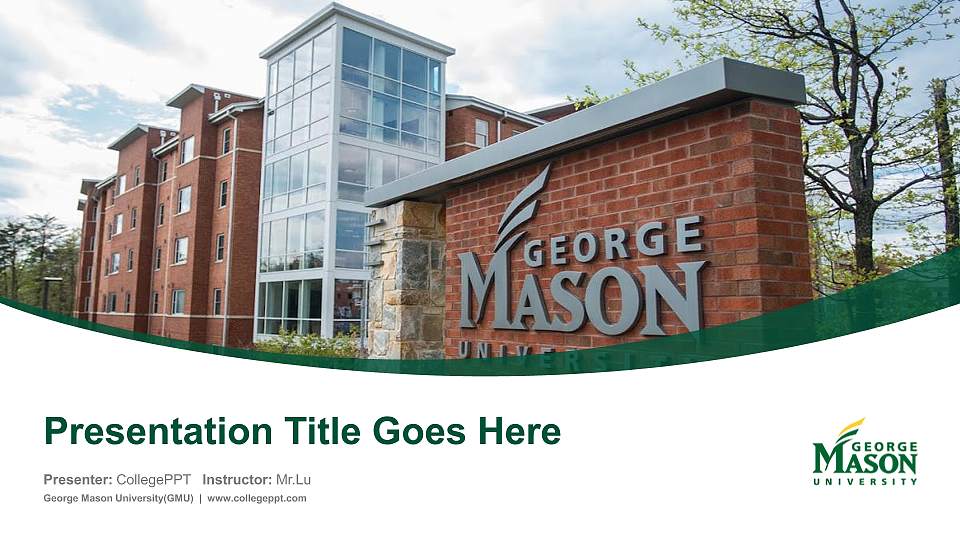 George Mason University(GMU) Course/Courseware Creation PPT Template16:9 ratio PPT effect preview image1