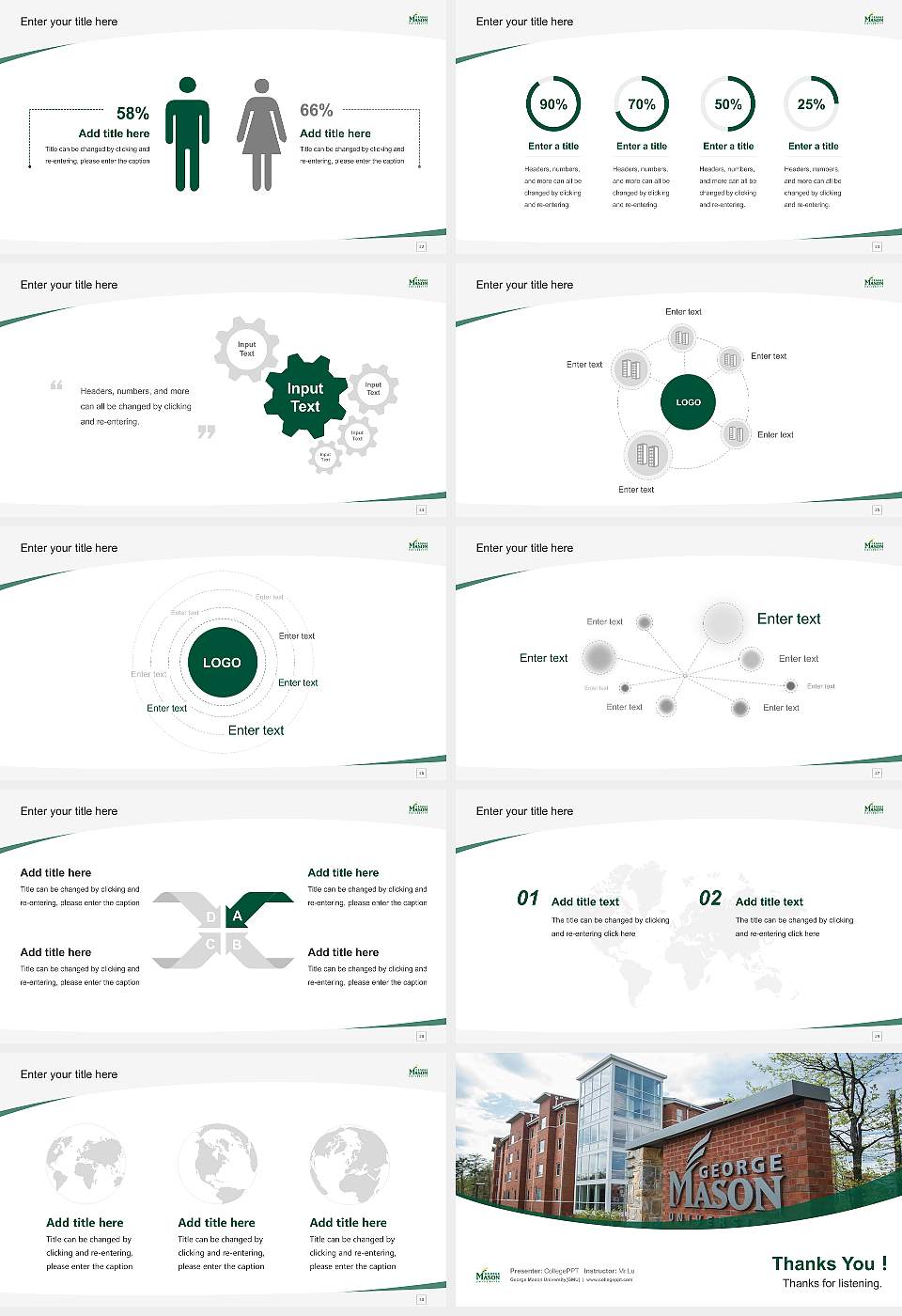 George Mason University(GMU) Course/Courseware Creation PPT Template16:9 ratio PPT effect preview image4