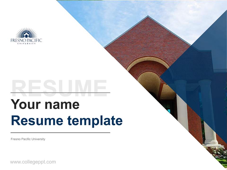 Fresno Pacific University Resume PPT Template4:3 ratio PPT effect preview image5