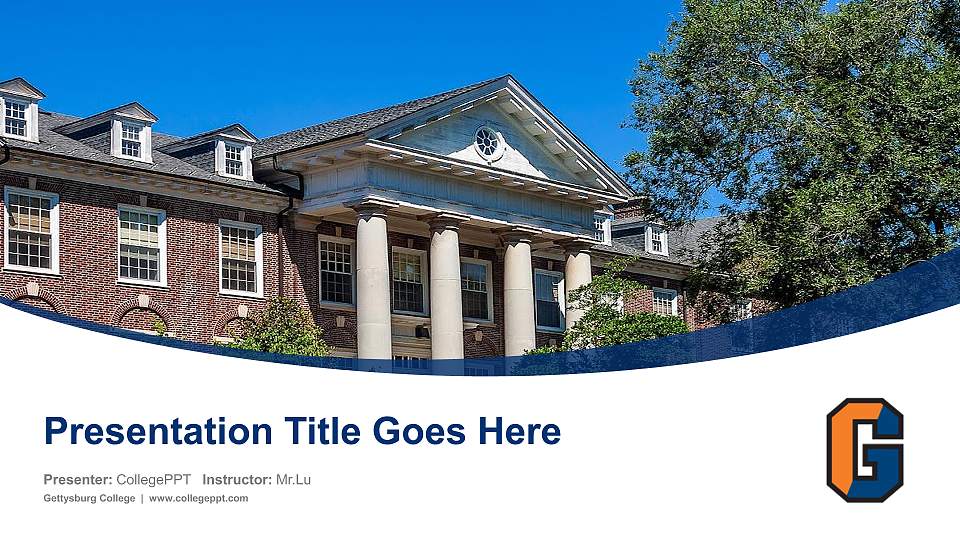 Gettysburg College Course/Courseware Creation PPT Template16:9 ratio PPT effect preview image