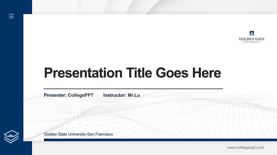 Golden Gate University-San Francisco Thesis Proposal/Graduation Defense PPT Template16:9 ratio PPT effect preview image
