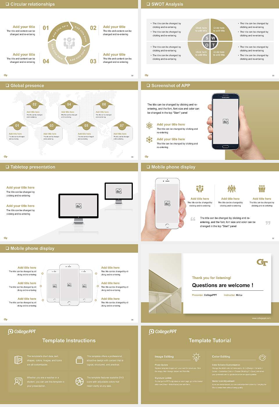 Georgia Institute of Technology-Main Campus General Purpose PPT Template16:9 ratio PPT effect preview image5