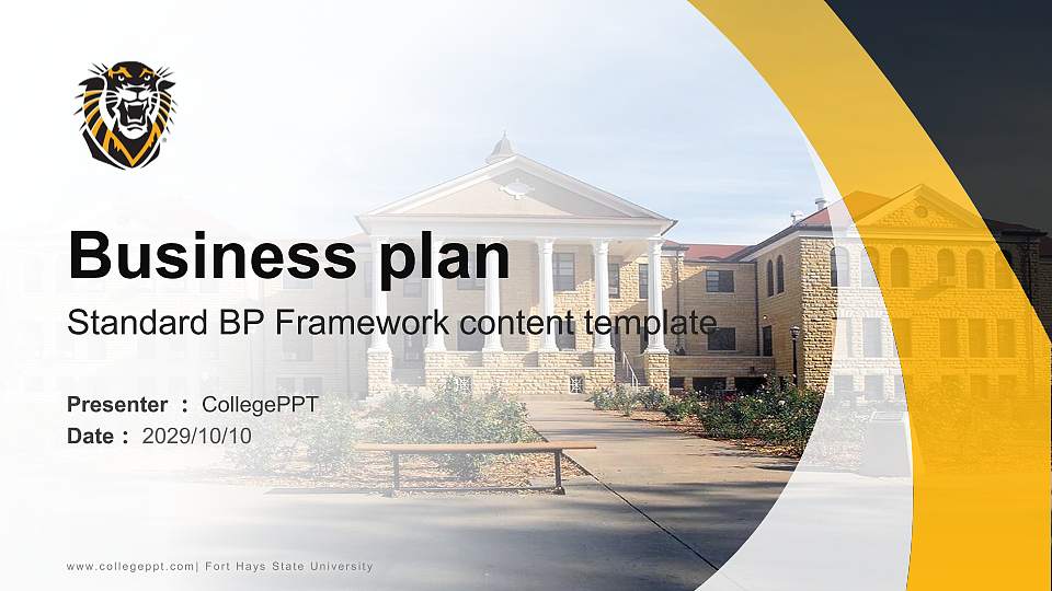 Fort Hays State University Competition/Entrepreneurship Contest PPT Template16:9 ratio PPT effect preview image