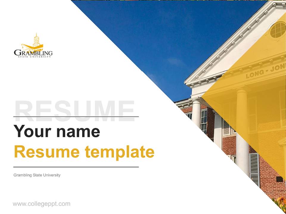 Grambling State University Resume PPT Template4:3 ratio PPT effect preview image5