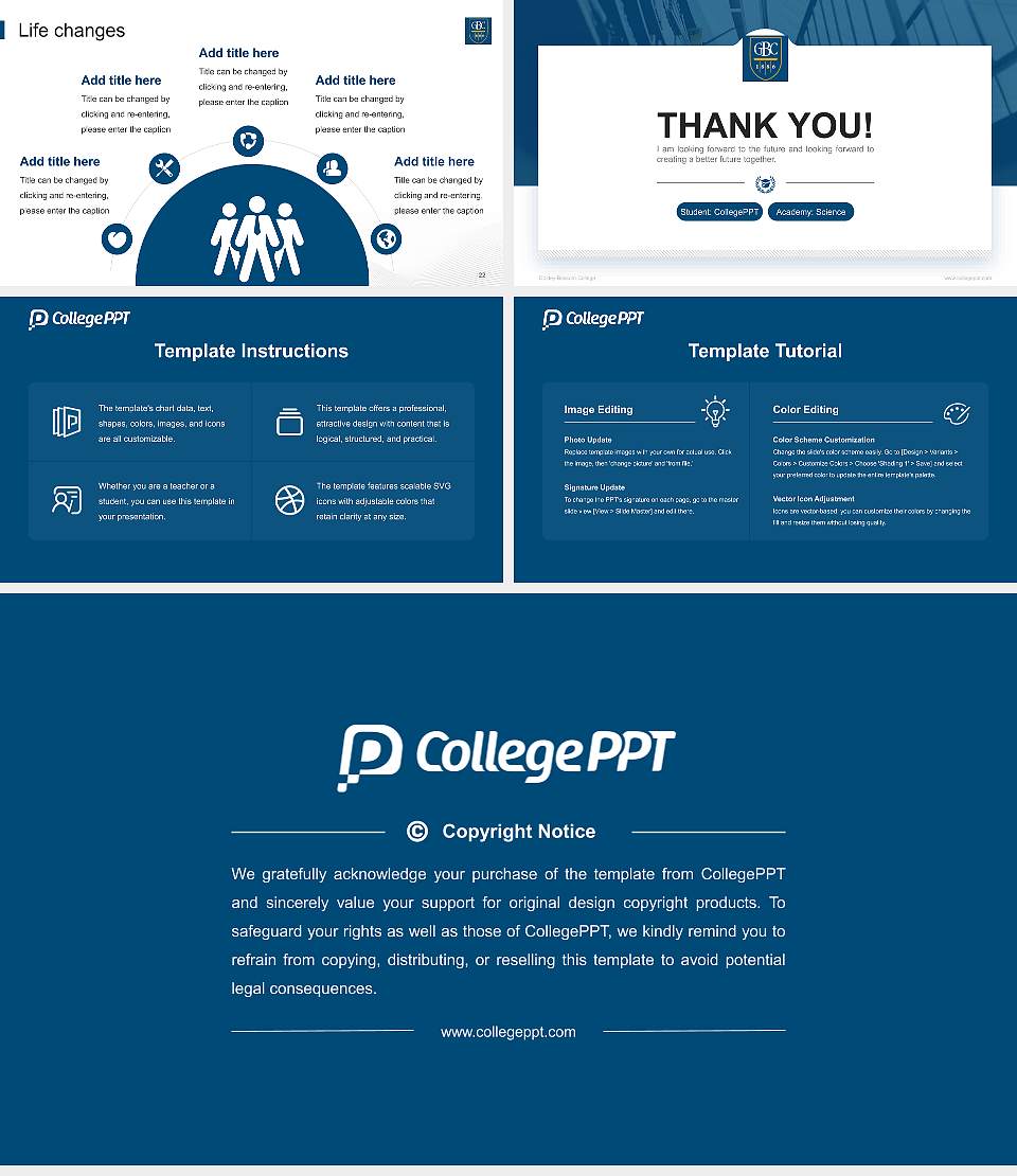 Goldey-Beacom College National Scholarship Defense PPT Template16:9 ratio PPT effect preview image4