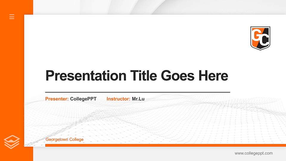 Georgetown College Thesis Proposal/Graduation Defense PPT Template16:9 ratio PPT effect preview image